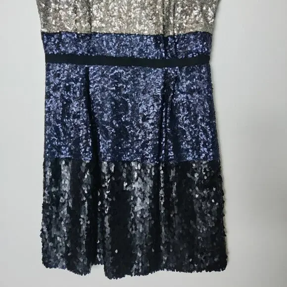 Madewell Broadway & Broome Sequin Colorblock Mini Cocktail Party Dress 8 Holiday - Picture 7 of 14
